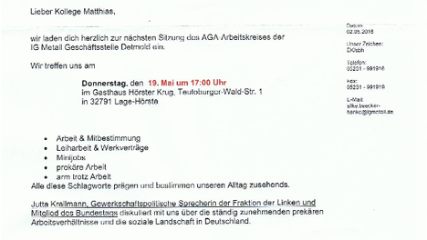 Einladung IG-Metall